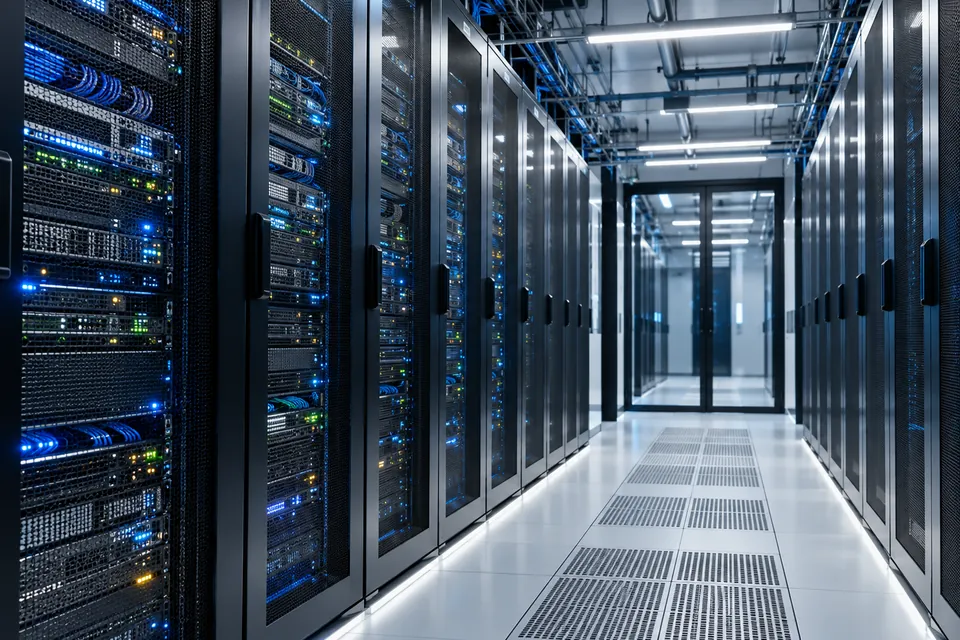 Data centar sa serverskim ormanima i tehničkom infrastrukturom